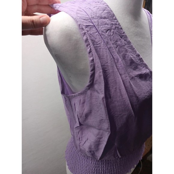 NWT Six Fifty Sleeveless Pastel Lavender Top Size Small Elastic Smocked Bottom - Picture 6 of 9